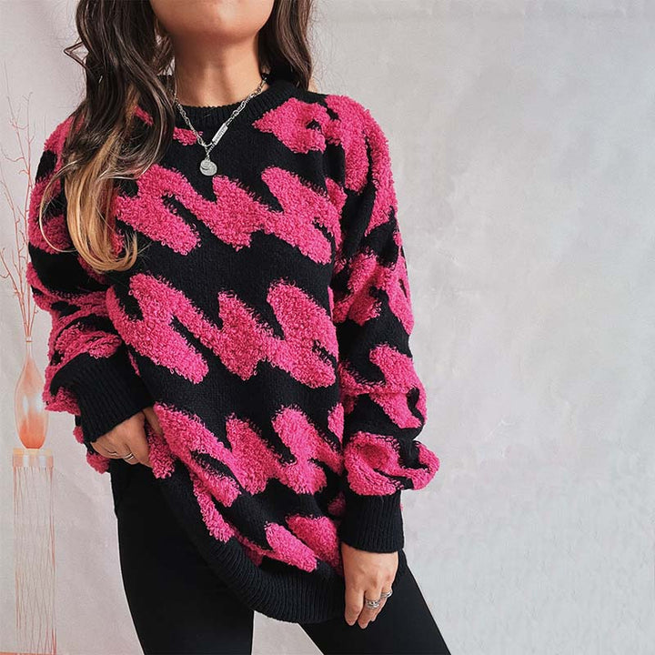 Levoire | En Tricot Ample Décontracté Rouge Rosé
