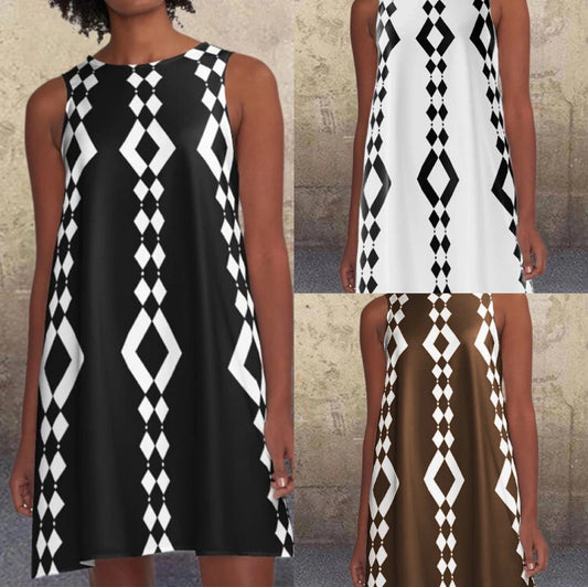 Levoire | Jupes mi-longue A-line sans manches imprimée élégante