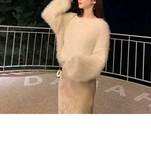 Levoire | Pull fille à col rond et manches bouffantes