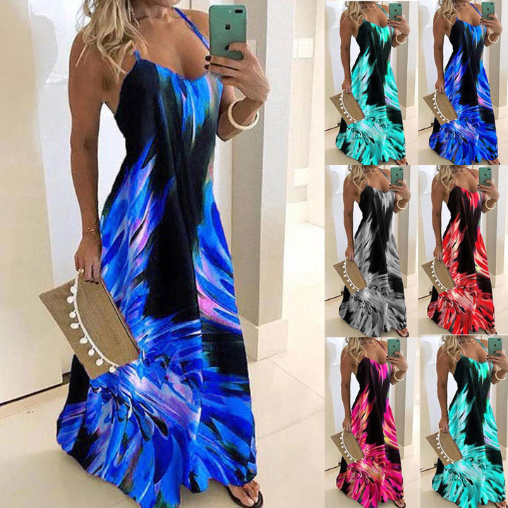 Robe maxi pour femmes avec bretelles spaghetti et dégradé moderne Levoire
