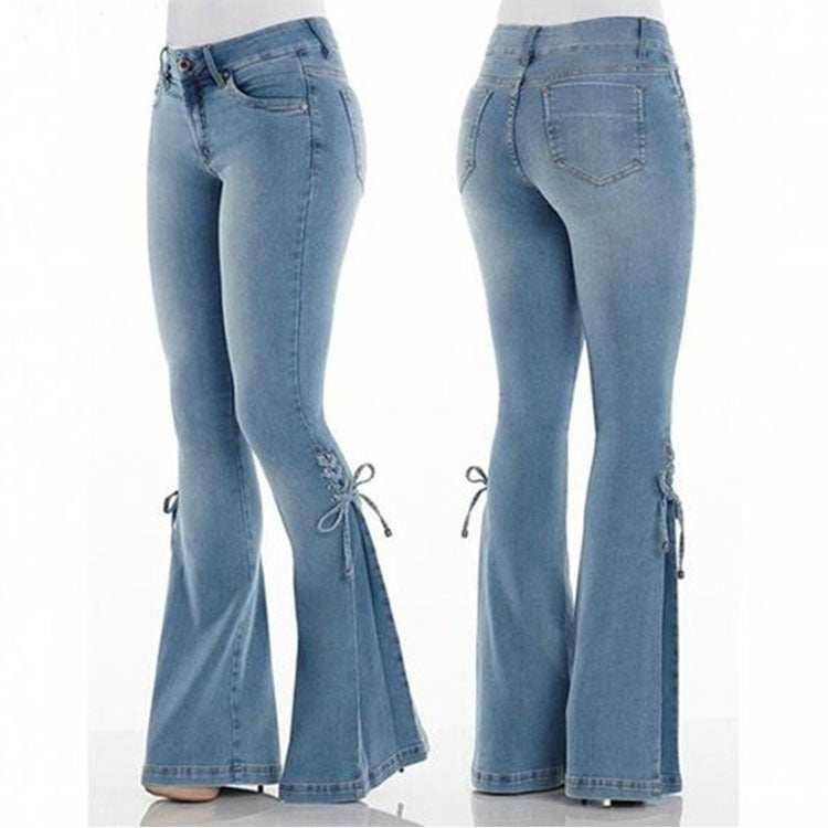 Levoire | Jean Large À Taille Haute Avec Lacets Pour Femmes
