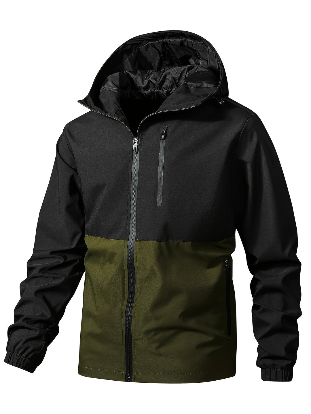 Levoire | Veste Pour Hommes Avec Fermeture Éclair Et Plusieurs Poches Olive vert 1