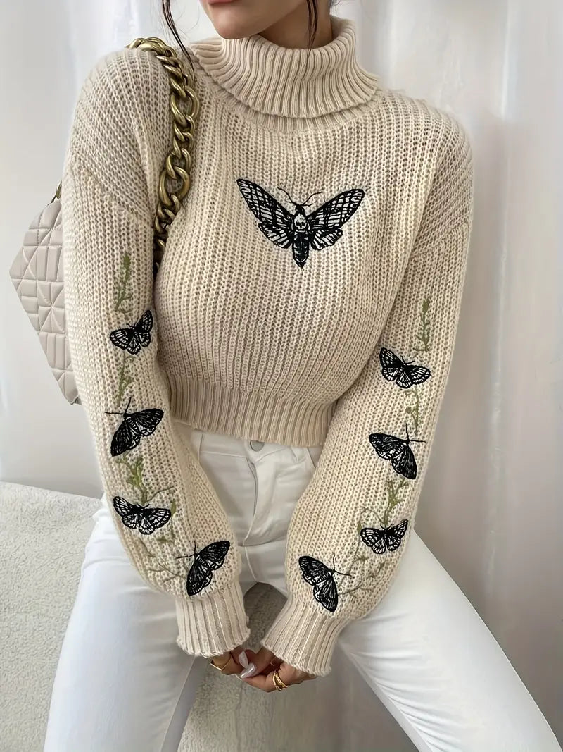 Levoire | Pull Papillon à Col Montant Élégant Khaki Väri