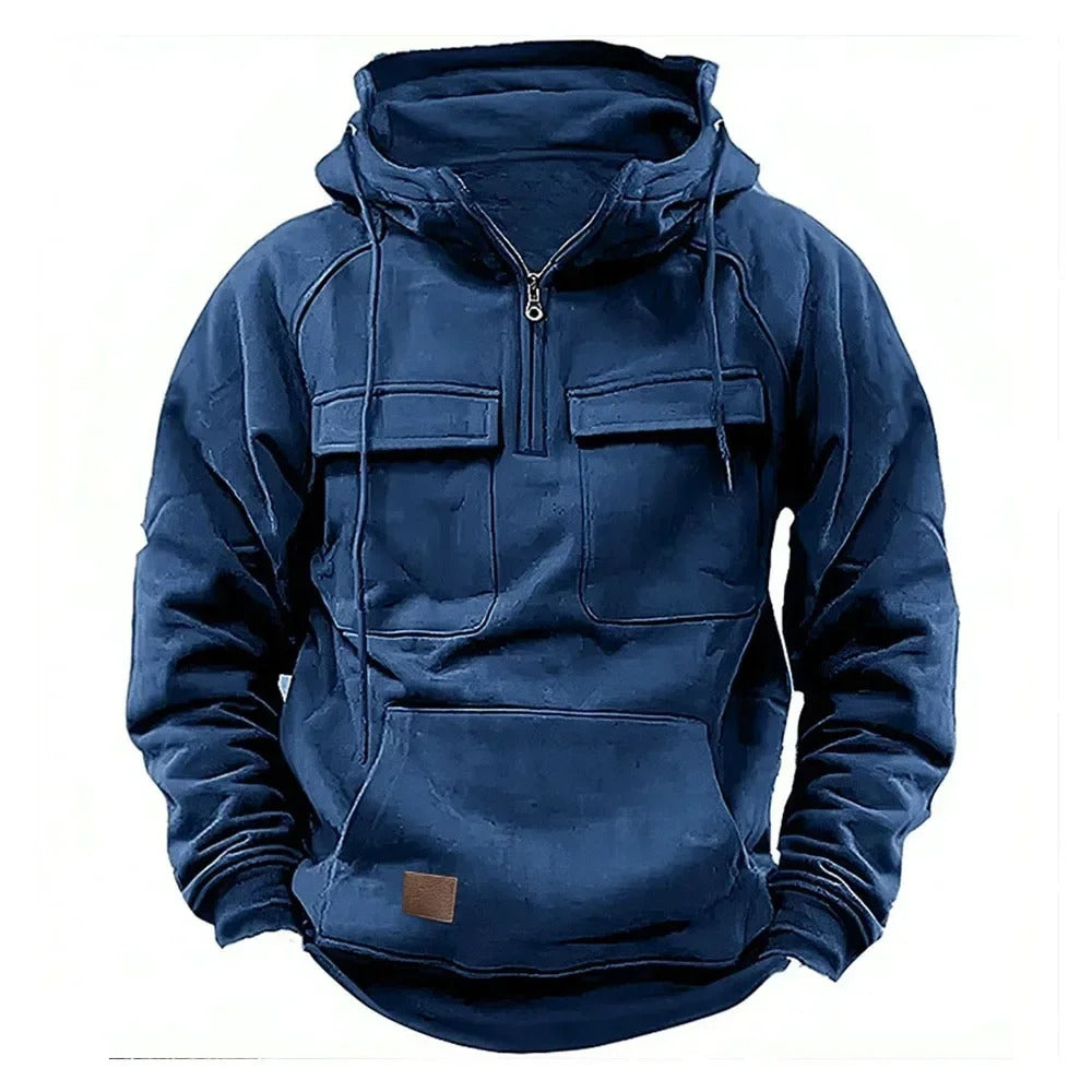 Levoire | Sweat À Capuche Pour Hommes Pour Aventures En Plein Air Bleu