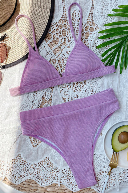 Levoire | Bikini Avec Haut Triangulaire Et Short Rosa