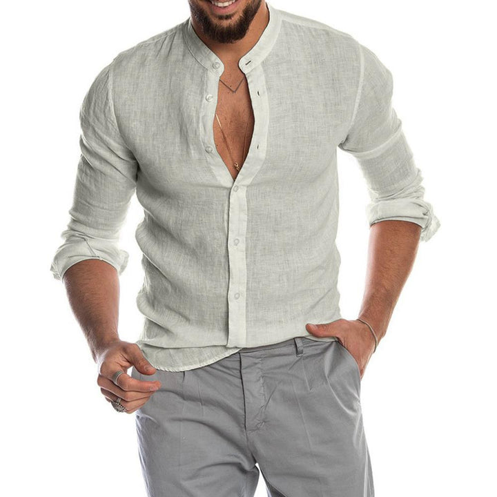 Levoire | Chemise Pour Homme Élégante Avec Col Montant Gris