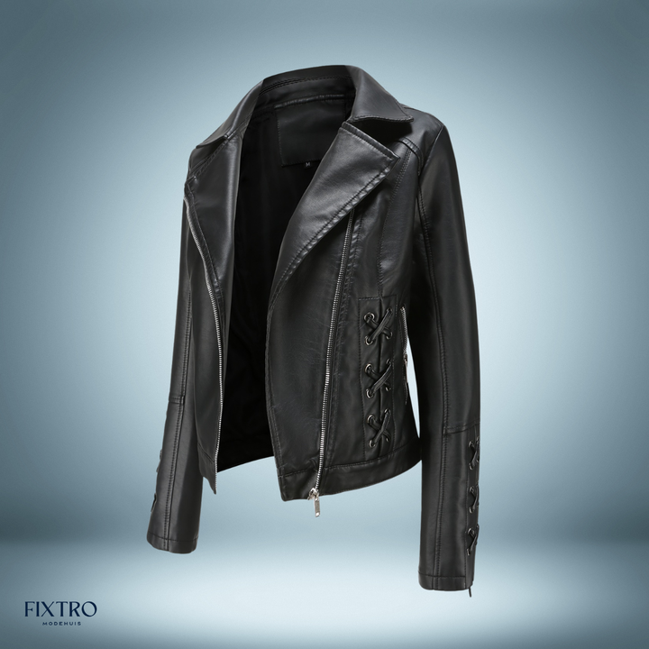 Levoire | Veste En Cuir Avec Tresses Noir