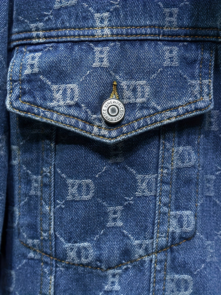 Levoire | Veste En Jean Avec Impression Graphique Et Plusieurs Poches