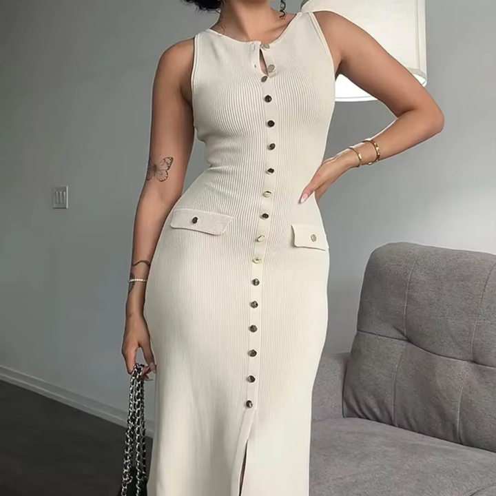 Levoire | L'Élégance D'Une Robe Qui Attire L'Attention Beige