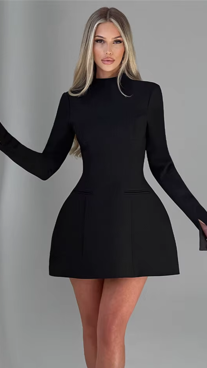 Levoire | Robe Mini Élégante à Manches Longues
