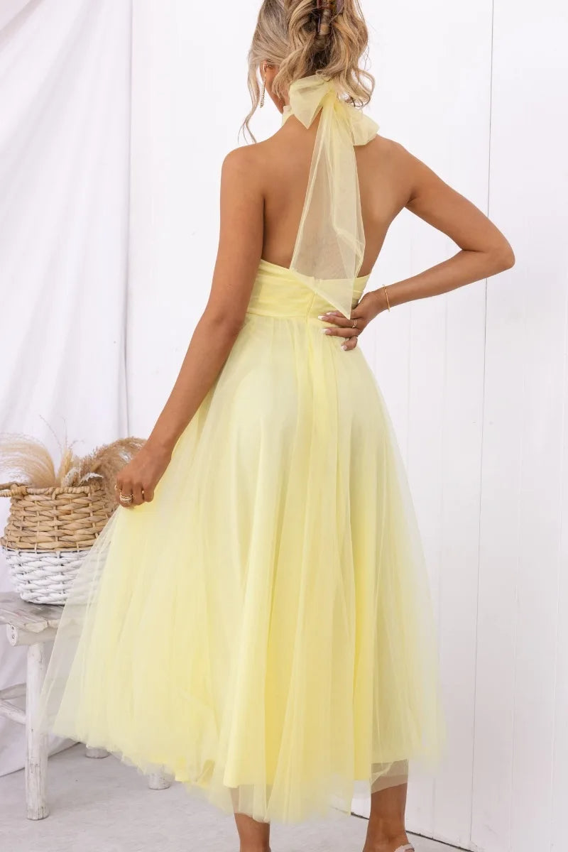 Levoire | Robe Midi En Tulle À Dos Nu