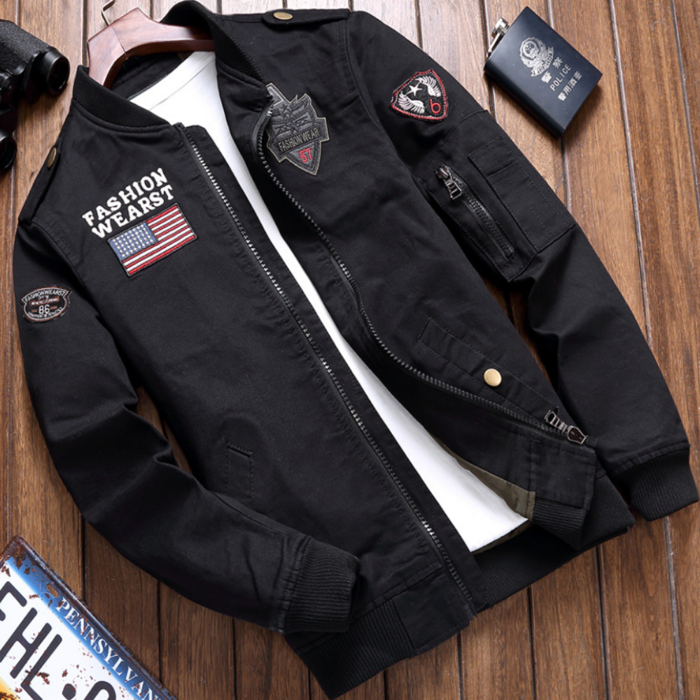 Levoire | Veste Pilote Classique Avec Touche Moderne Noir