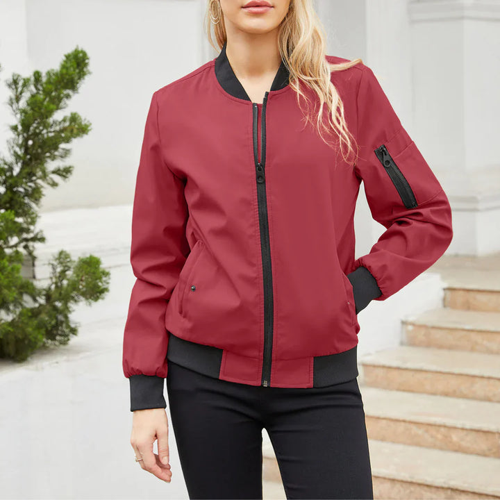 Levoire | Jacket - Veste Bomber Décontractée Pour Femmes RougeVin