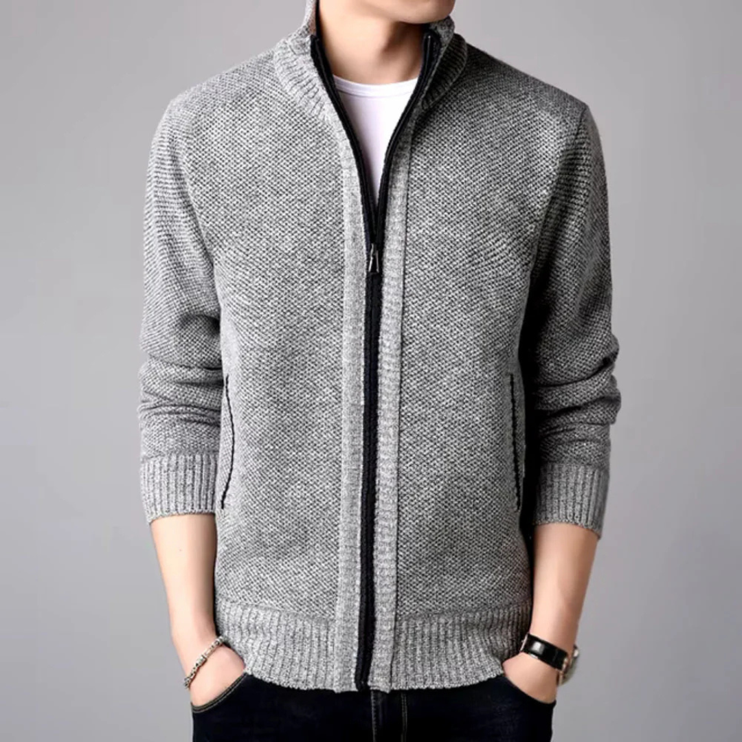 Levoire | Veste En Tricot Classique Avec Fermeture Éclair Gris clair