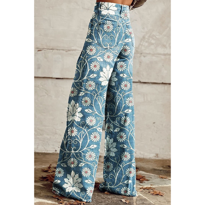 Levoire | Pantalon Femme Large À Motifs Floraux