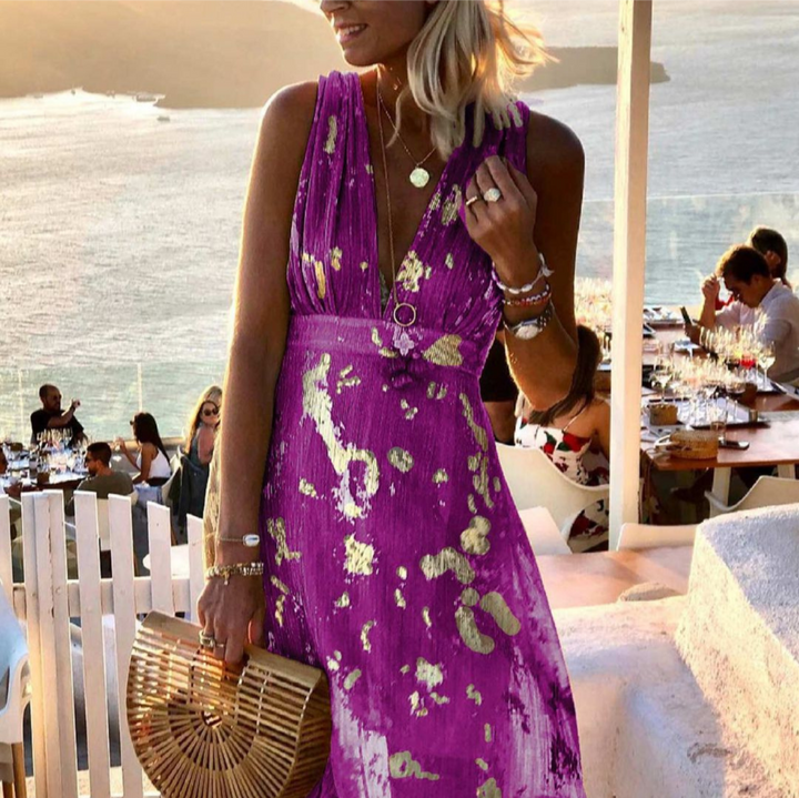 Levoire | Robe d'été à décolleté en V pour femmes longue
