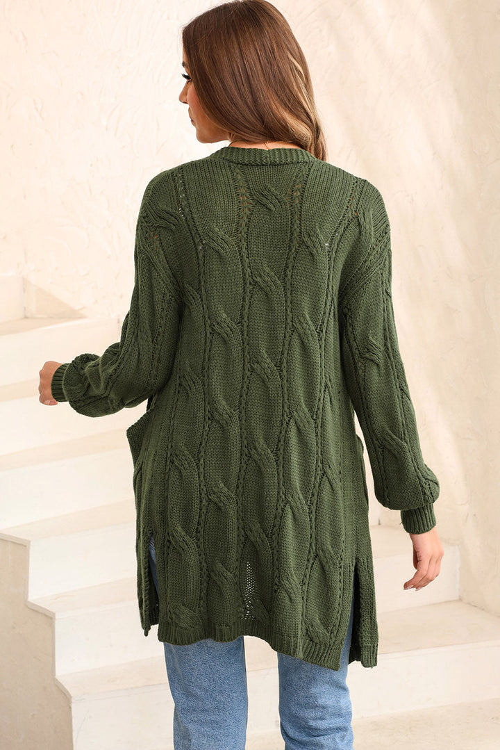 Levoire | Tricot Câble Taille Surdimensionnée Écharpe Fendue Pour Un Superposé Confortable