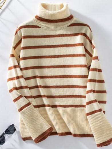 Levoire | Élégant Pull Col Roulé Abricot