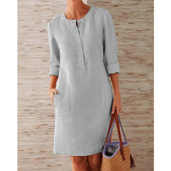 Levoire | Robe Mini À Manches Longues Pour Femmes Gris