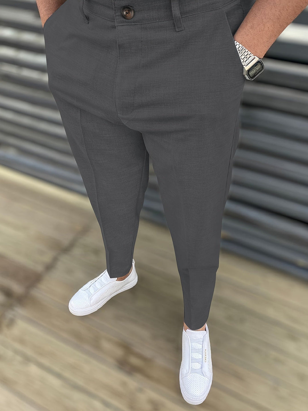 Levoire | Élégant Costume Pantalons Pour Hommes Gris foncé