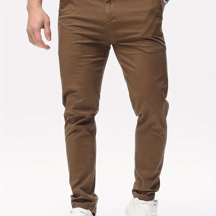 Levoire | Stretch Slim Fit Détente Mélange De Coton Pantalon Braun