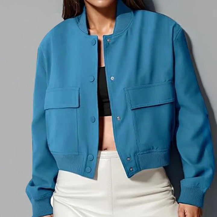 Levoire | Veste avec bouton et grandes poches Pfau bleu
