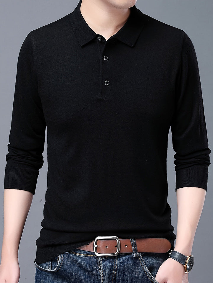 Levoire | Rento Tricoté Pull Homme En Laine Avec Revers Dans Une Couleur Non Combinée