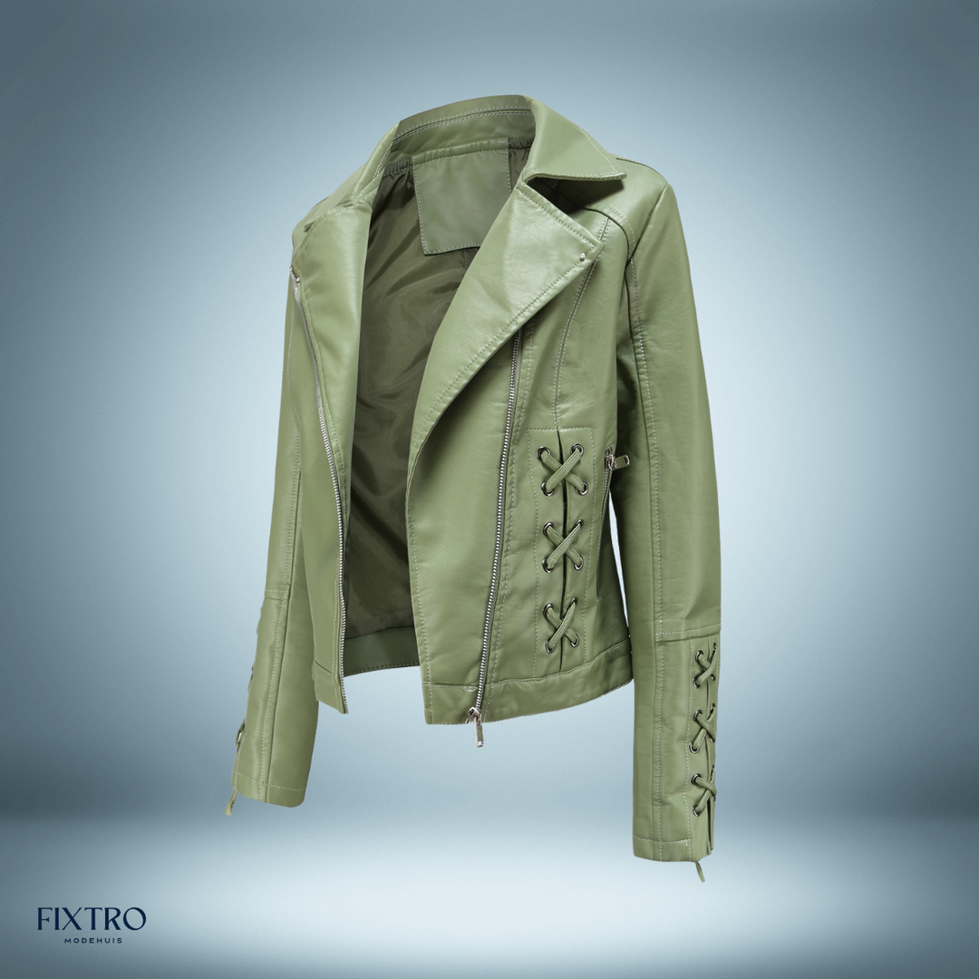 Levoire | Veste En Cuir Avec Tresses Vert