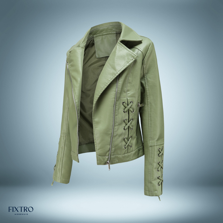 Levoire | Veste En Cuir Avec Tresses Vert