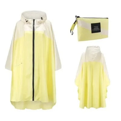 Levoire | Poncho Pour La Randonnée En Plein Air Jaune blanc Une taille