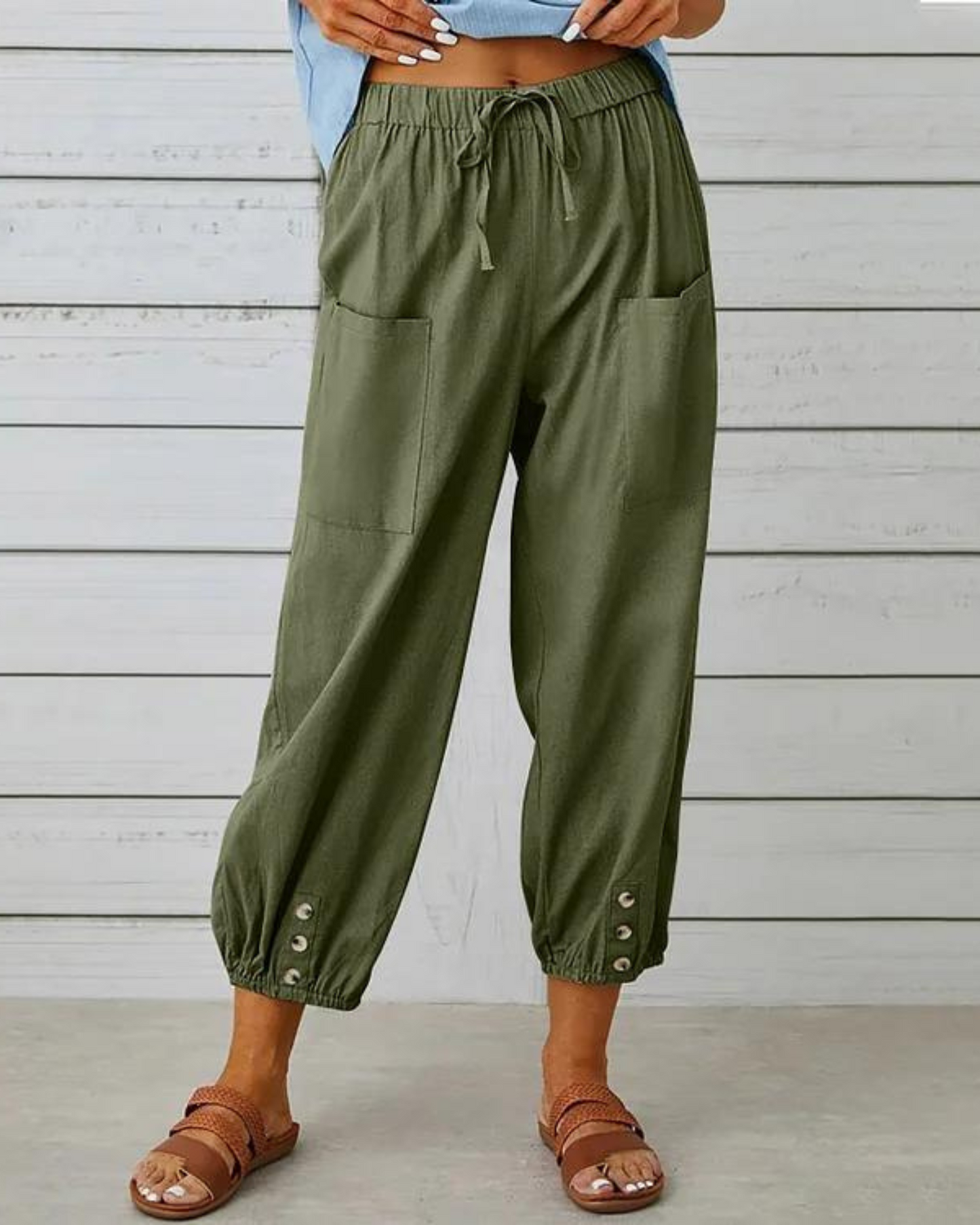 Levoire | Pantalon ample pour le quotidien Vert armée