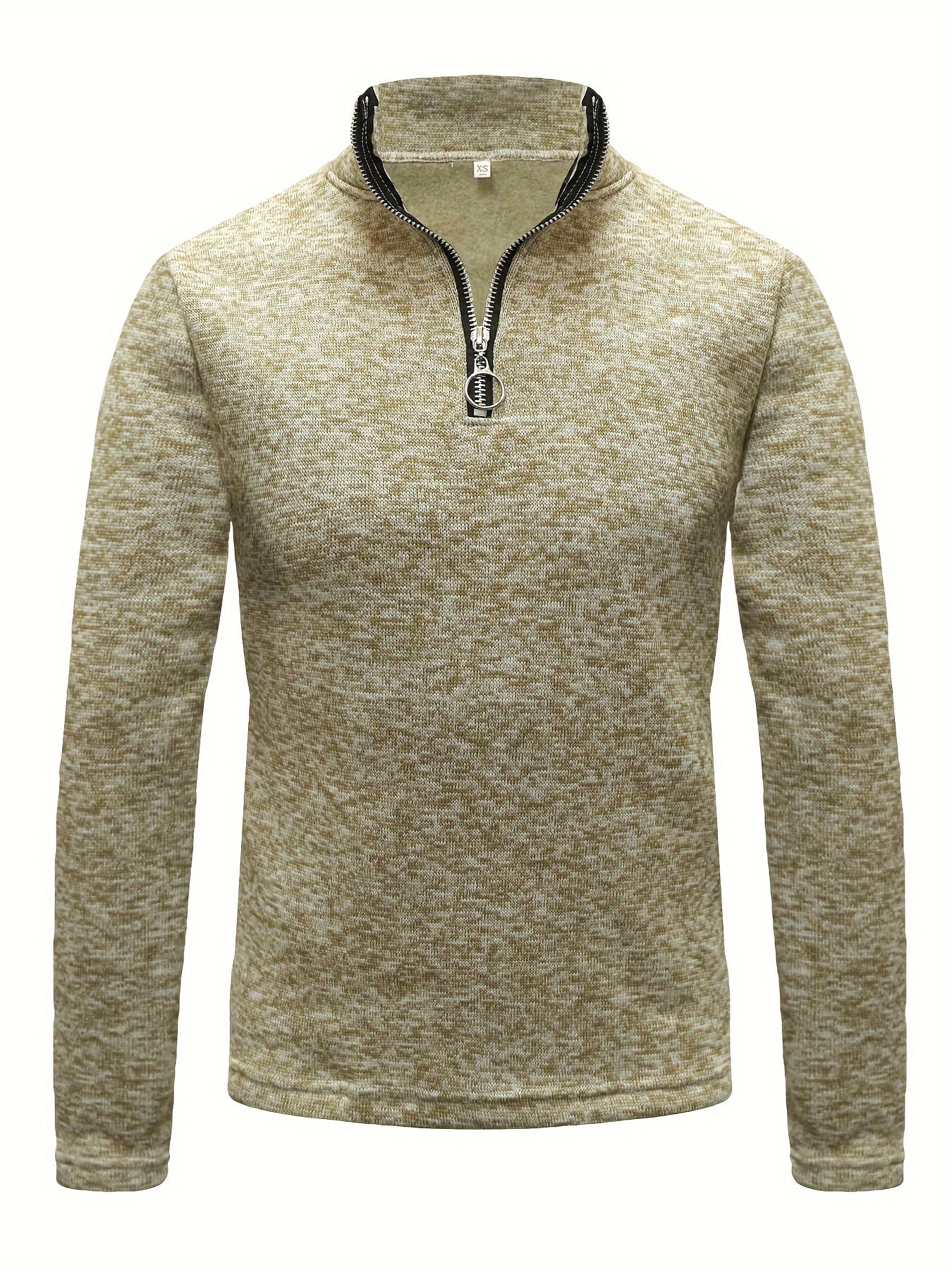 Levoire | Costumes En Tricot Pour Hommes Avec Zip À Mi-Hauteur Et Col Montant Couleur kaki