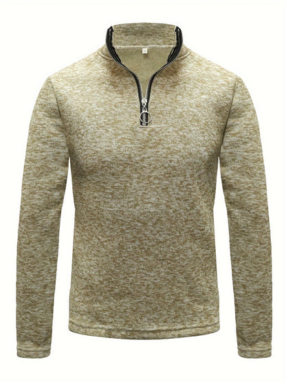 Levoire | Costumes En Tricot Pour Hommes Avec Zip À Mi-Hauteur Et Col Montant Couleur kaki