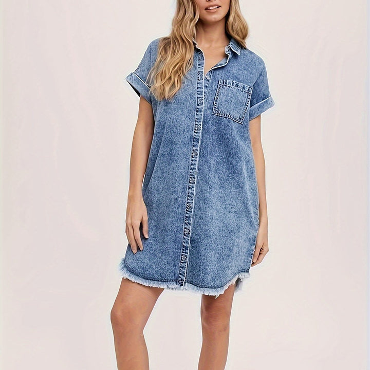 Levoire | Rennot Denim Robe À Paillettes À Manches Courtes