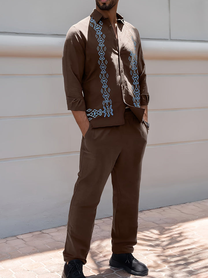 Levoire | Ensemble Guayabera Cubain Couleur café