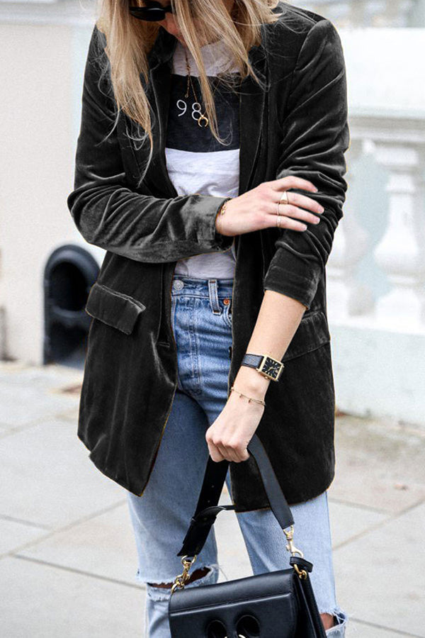 Levoire | Blazer En Velours Pour Femmes Noir