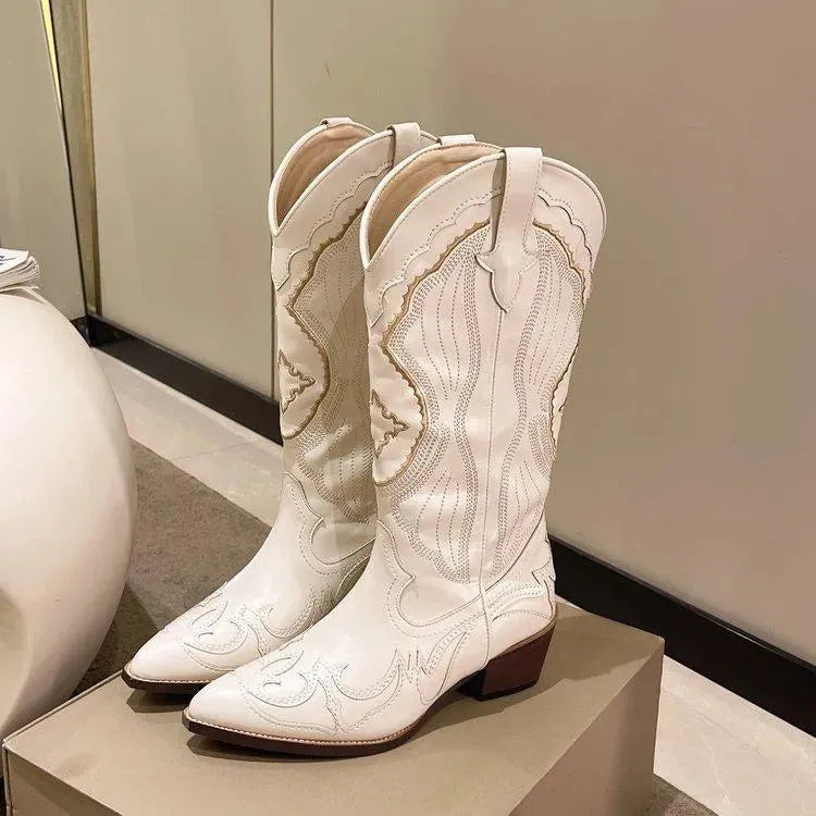 Levoire | Nouvelles bottes de cowboy occidentales pour femmes Beige