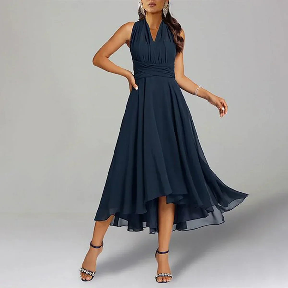 Levoire | V Neck Casual Maxi Dress For A Casual Style 2XL