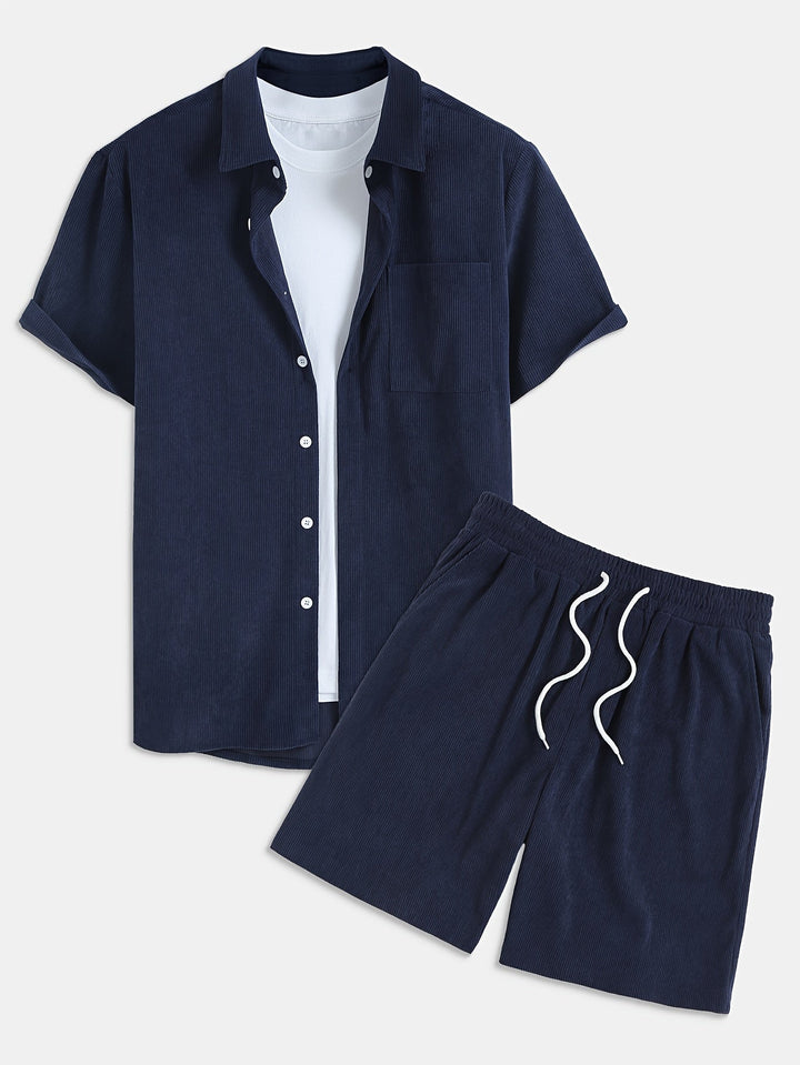 Levoire | Ensemble D'Été Uni Avec T-Shirt Et Short Roi bleu