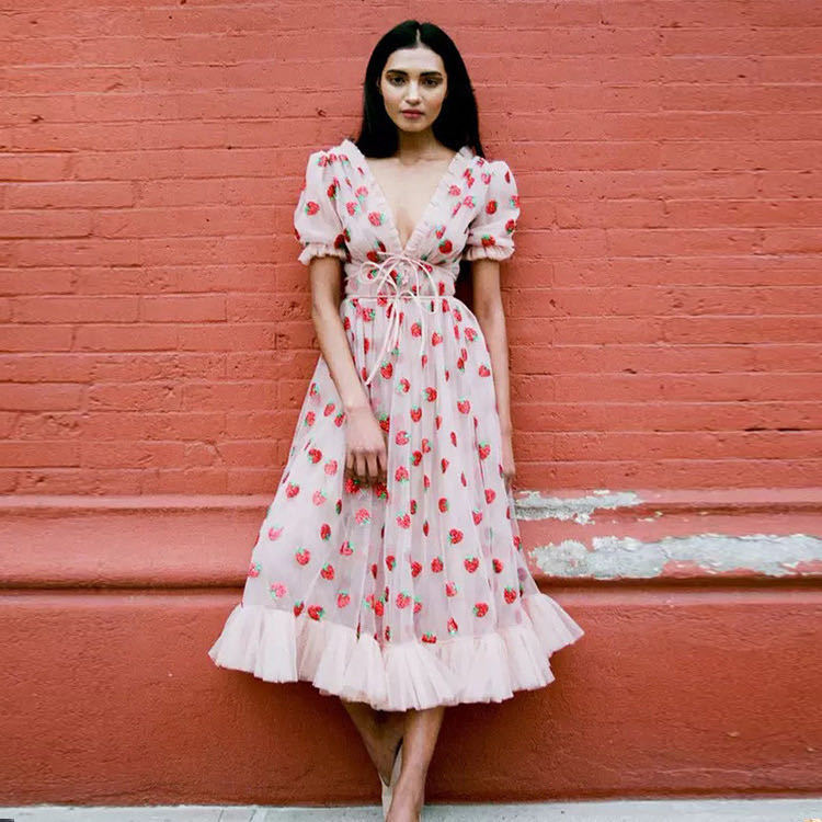 Levoire | Robe d'été tendance à nœud en maille
