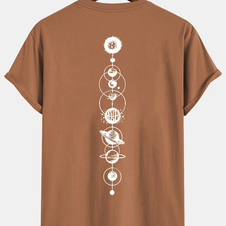 Levoire | T-Shirt Pour Hommes Rento Avec Imprimé Planètes En 100% Coton