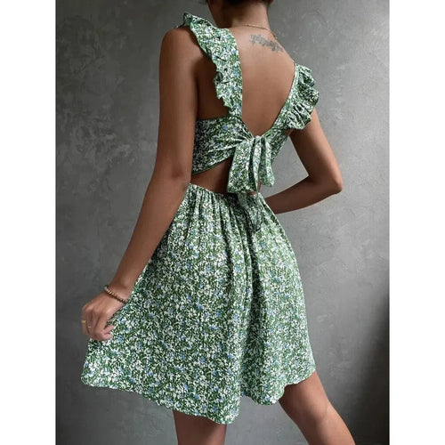 Levoire | Robe à volants sans bretelles en tissu d'été
