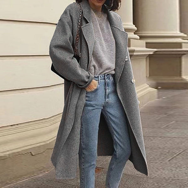 Levoire | Manteau Long Élégant Et Polyvalent Gris