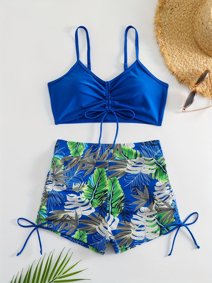Levoire | Bikini Taille Haute Avec Imprimé Tropical De Feuillage