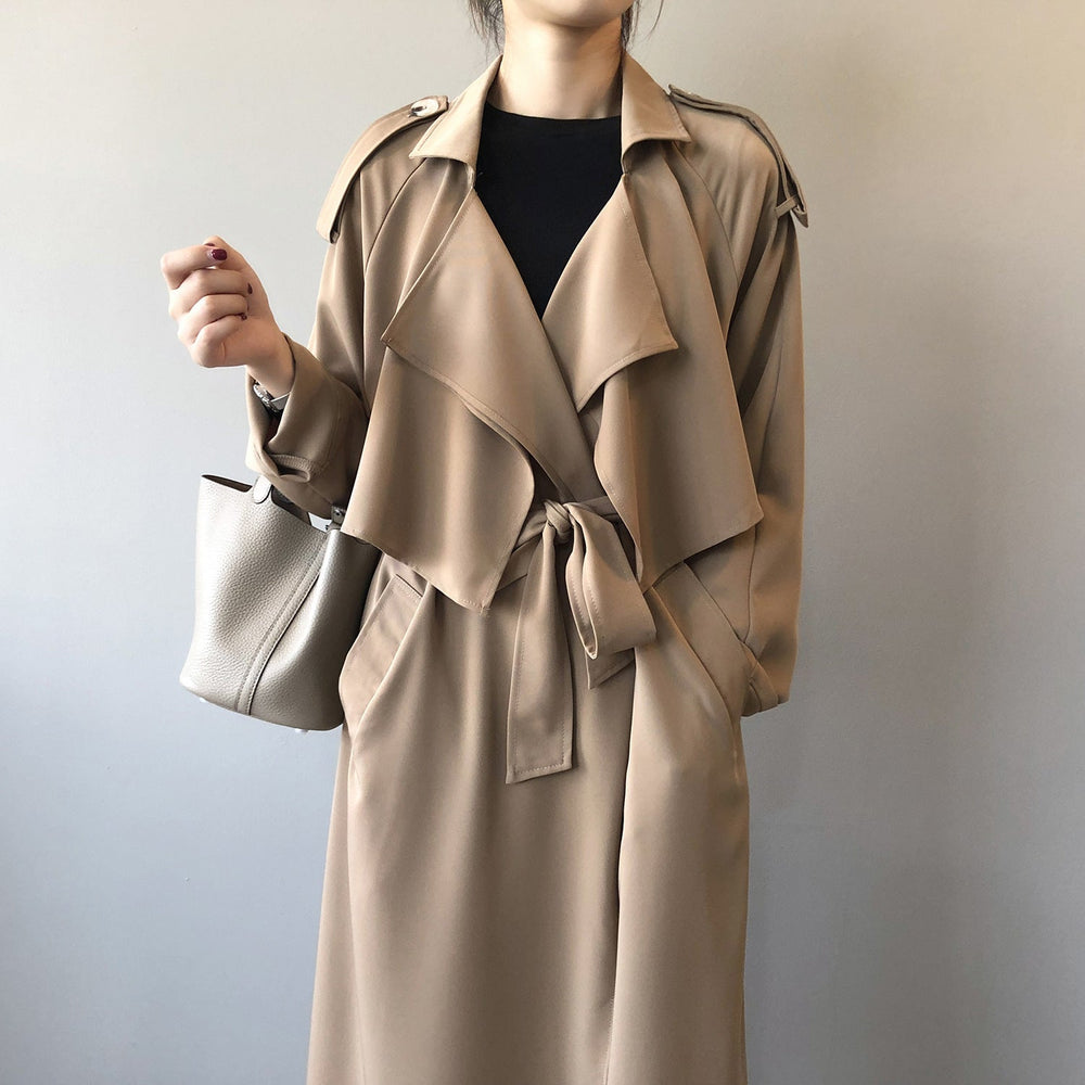 Levoire | Manteau Trench Long Pour Femmes Avec Revers