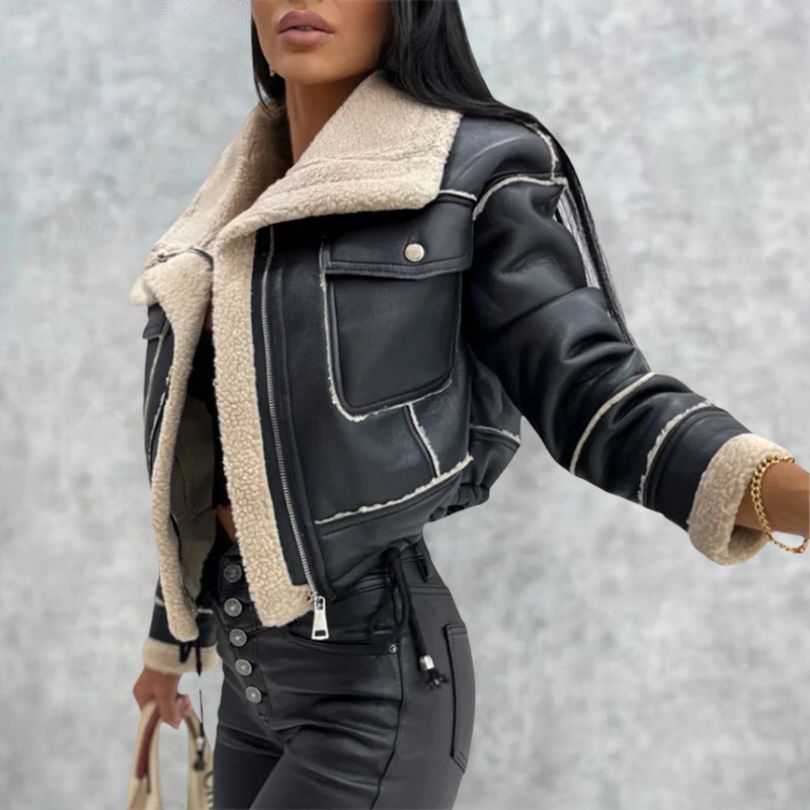 Levoire | Veste Longue à Manches Longues Chaleureuse avec Poches Noir