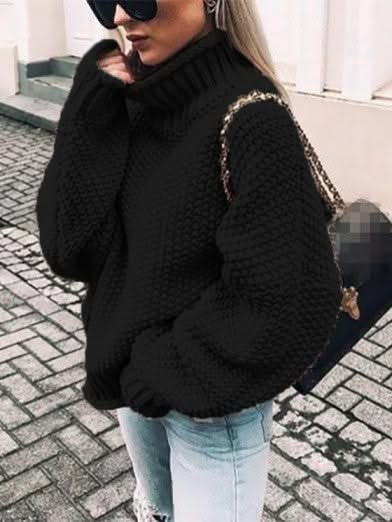 Levoire | Col Rond Tricot Confort Et Style Pour Les Femmes Noir