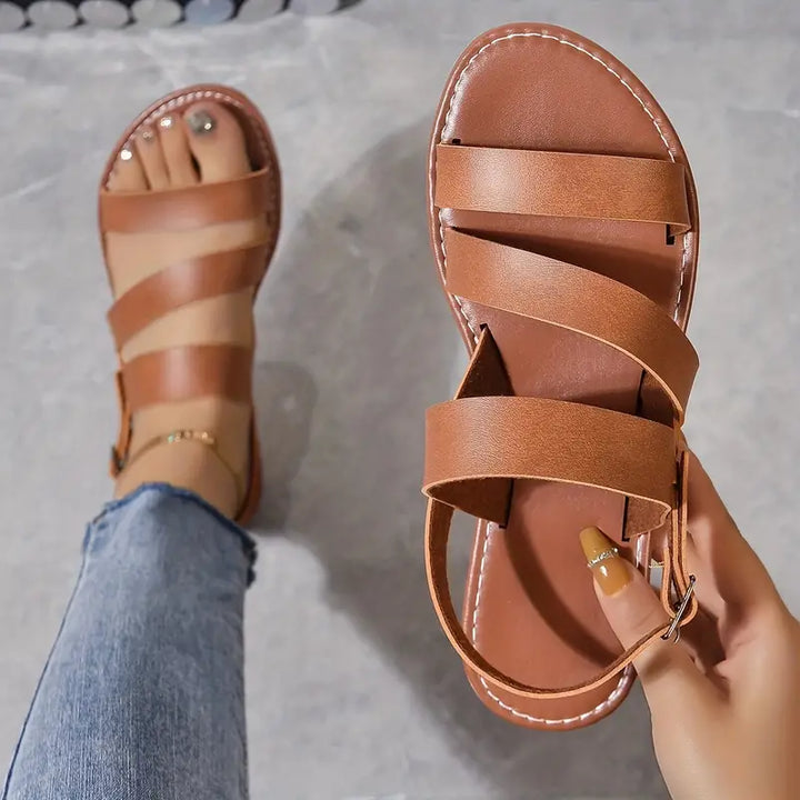 Levoire | Sandales Plates À La Mode Pour Femmes Marron clair