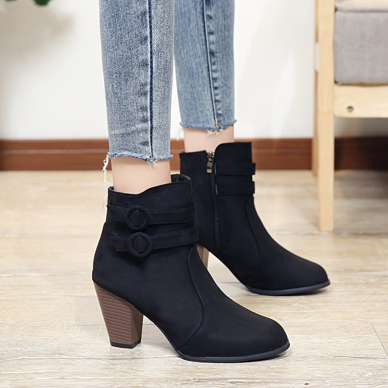 Levoire | Bottes Décontractées Pour Femmes Avec Talon Bloc Noir
