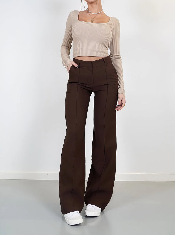 Levoire | Pantalon Large Moulé Pour Femmes Braun